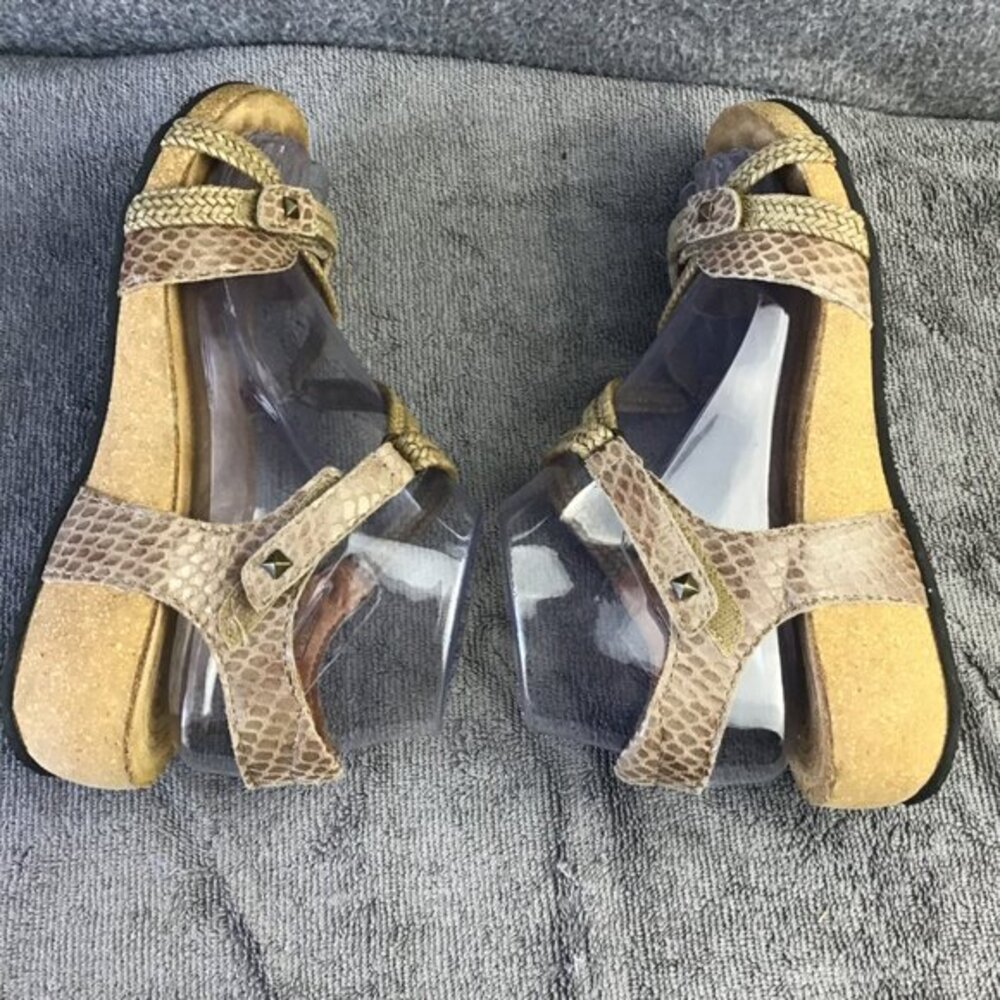 TAOS Trulie Snake Print Tan Leather Open‎ Toe Ankle Strap Sandals EU 37|US 6-6.5 - Picture 6 of 12